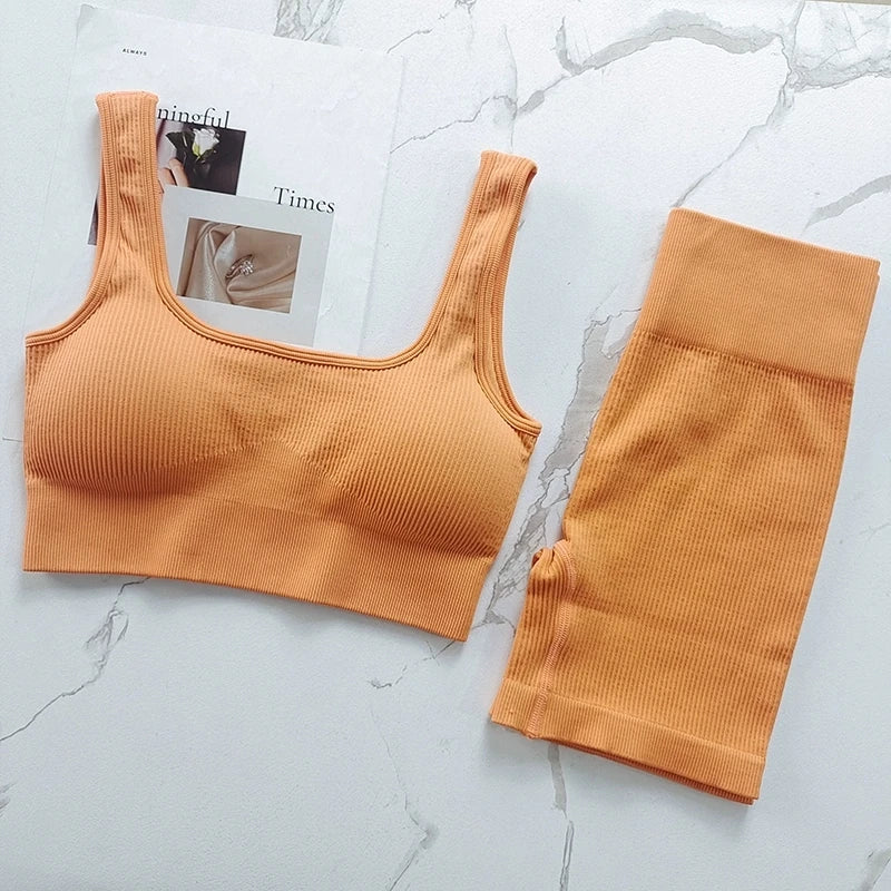 SculptFit™ 2-Piece Nivia Activewear Set – High-Impact Support Bra & High-Waist Tummy Control Leggings