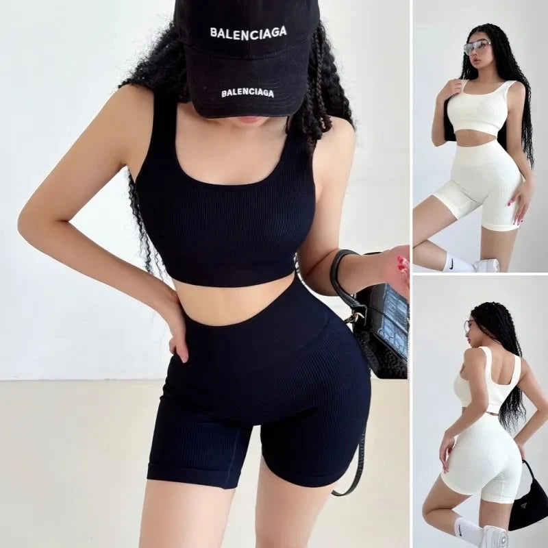 SculptFit™ 2-Piece Nivia Activewear Set – High-Impact Support Bra & High-Waist Tummy Control Leggings