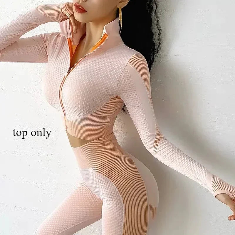 NIVIA Active Flex™ Long-Sleeve Zip Crop Top & Leggings Set