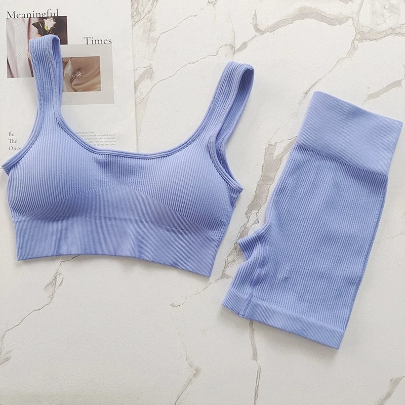 SculptFit™ 2-Piece Nivia Activewear Set – High-Impact Support Bra & High-Waist Tummy Control Leggings