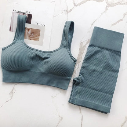 SculptFit™ 2-Piece Nivia Activewear Set – High-Impact Support Bra & High-Waist Tummy Control Leggings