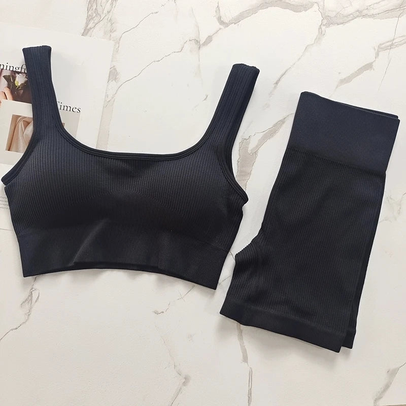 SculptFit™ 2-Piece Nivia Activewear Set – High-Impact Support Bra & High-Waist Tummy Control Leggings