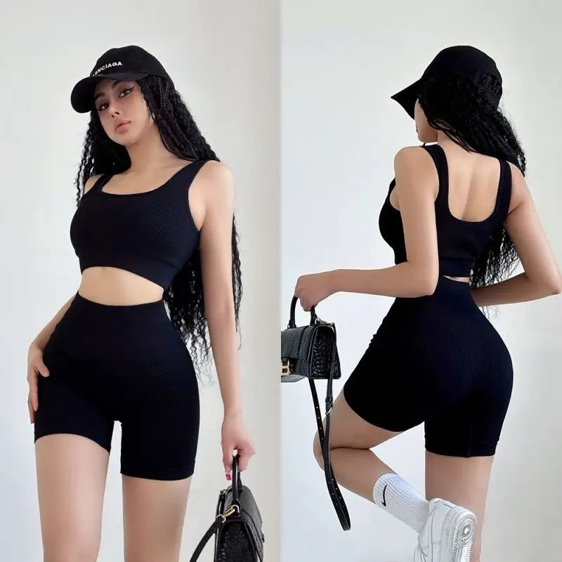 SculptFit™ 2-Piece Nivia Activewear Set – High-Impact Support Bra & High-Waist Tummy Control Leggings