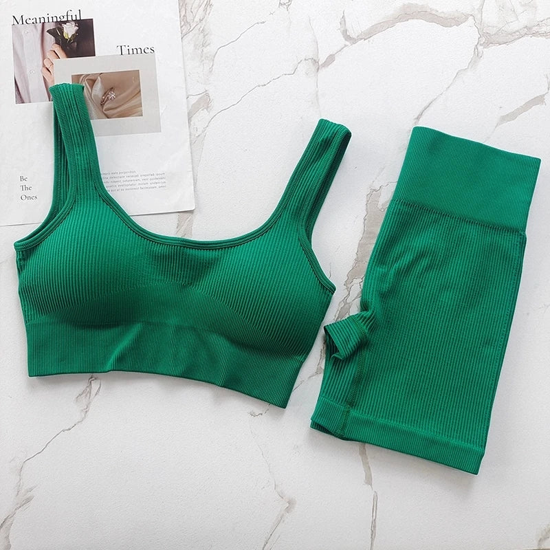 SculptFit™ 2-Piece Nivia Activewear Set – High-Impact Support Bra & High-Waist Tummy Control Leggings