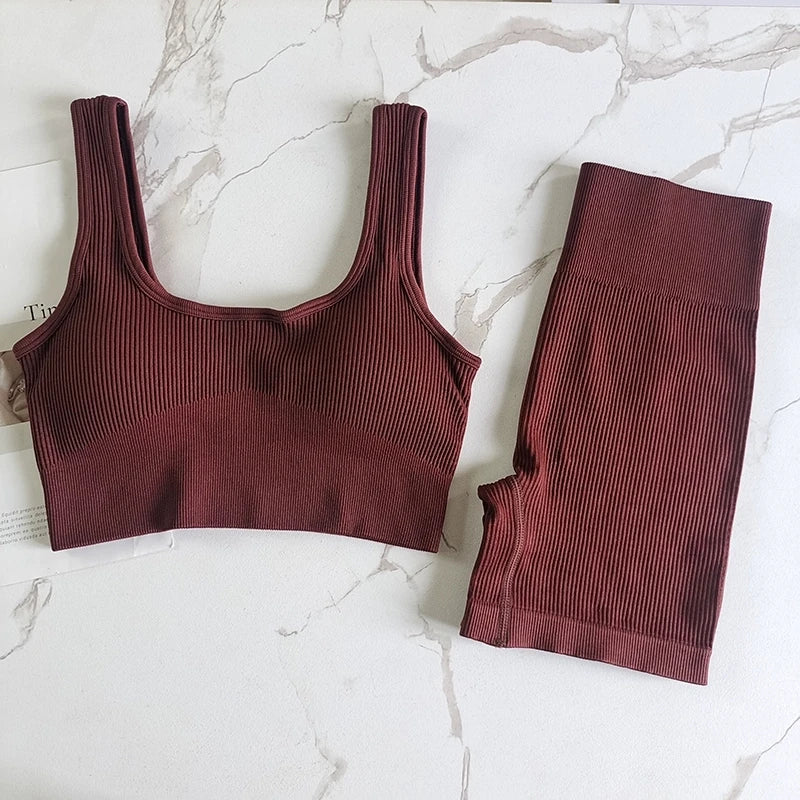 SculptFit™ 2-Piece Nivia Activewear Set – High-Impact Support Bra & High-Waist Tummy Control Leggings