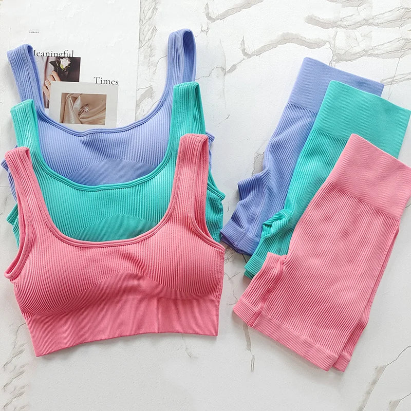 SculptFit™ 2-Piece Nivia Activewear Set – High-Impact Support Bra & High-Waist Tummy Control Leggings