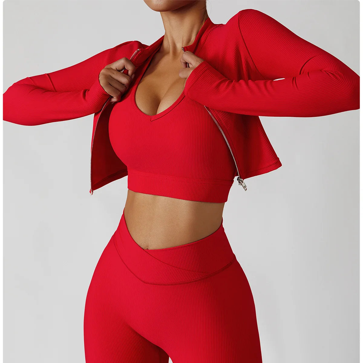 NIVIA Active Elevate™ 3-Piece Gym Set (Jacket, Bra & Leggings)