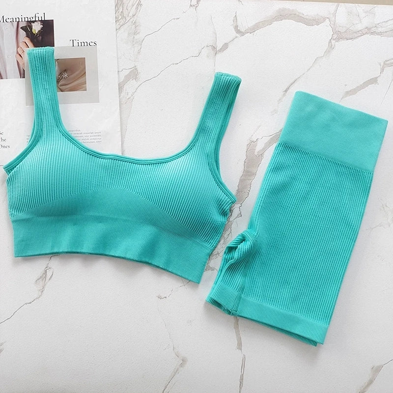 SculptFit™ 2-Piece Nivia Activewear Set – High-Impact Support Bra & High-Waist Tummy Control Leggings