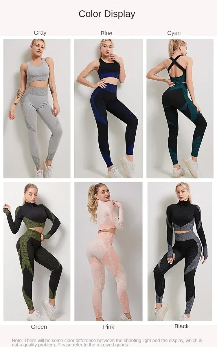 NIVIA Active Flex™ Long-Sleeve Zip Crop Top & Leggings Set