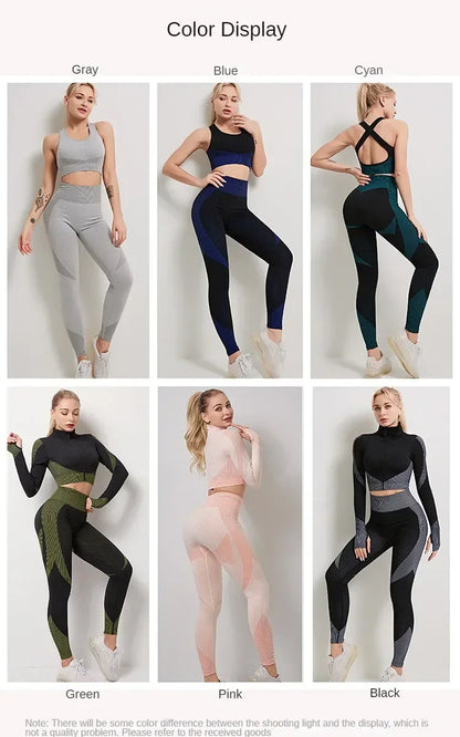 NIVIA Active Flex™ Long-Sleeve Zip Crop Top & Leggings Set