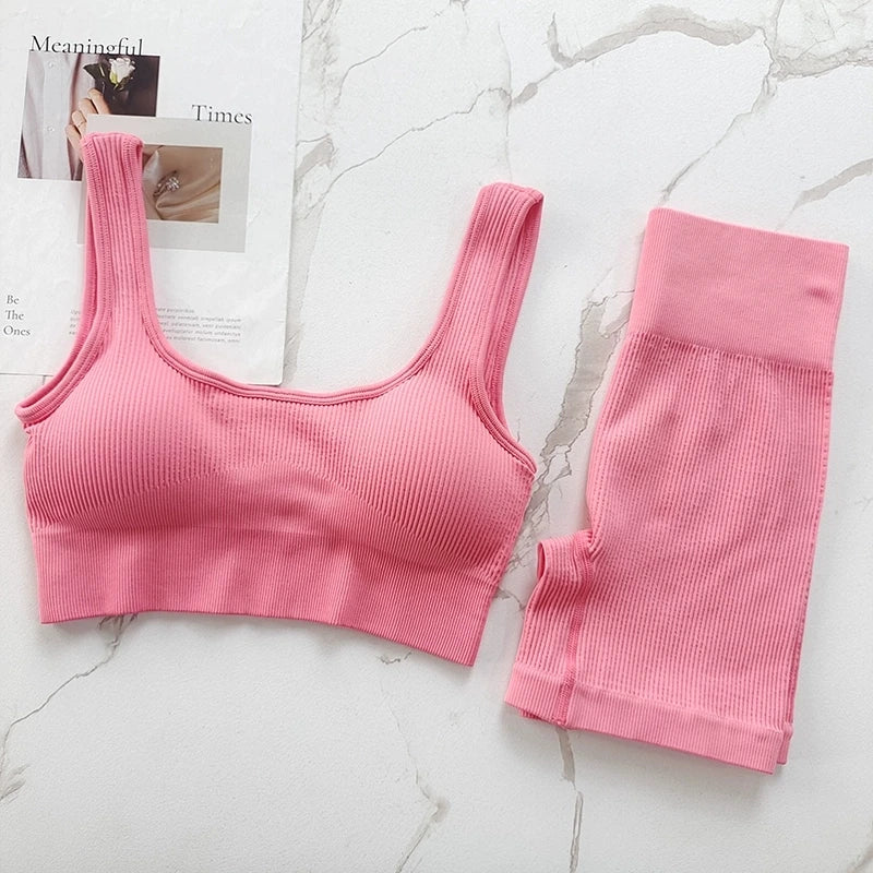 SculptFit™ 2-Piece Nivia Activewear Set – High-Impact Support Bra & High-Waist Tummy Control Leggings