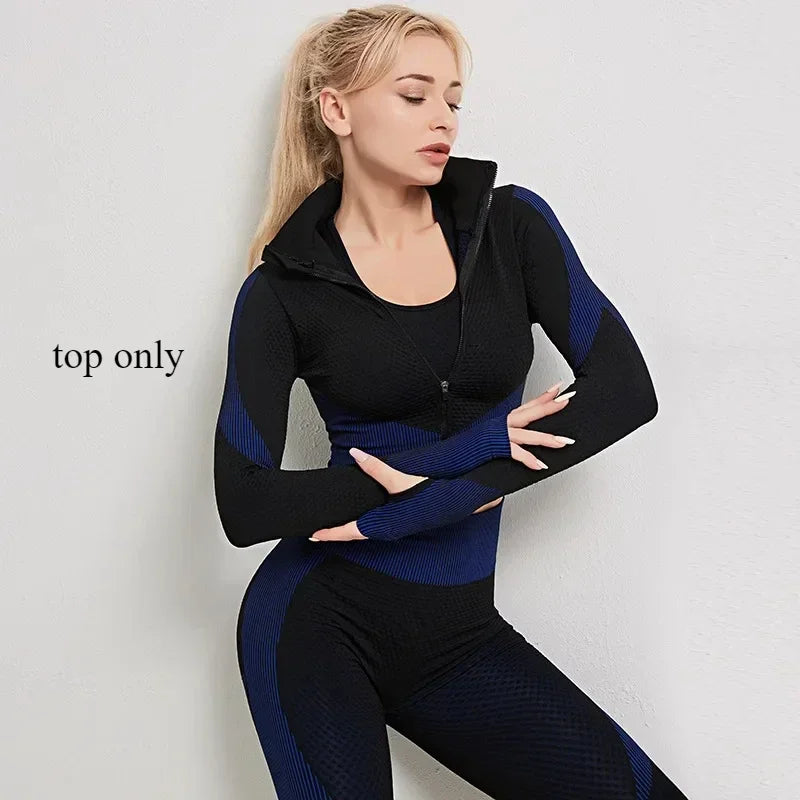 NIVIA Active Flex™ Long-Sleeve Zip Crop Top & Leggings Set