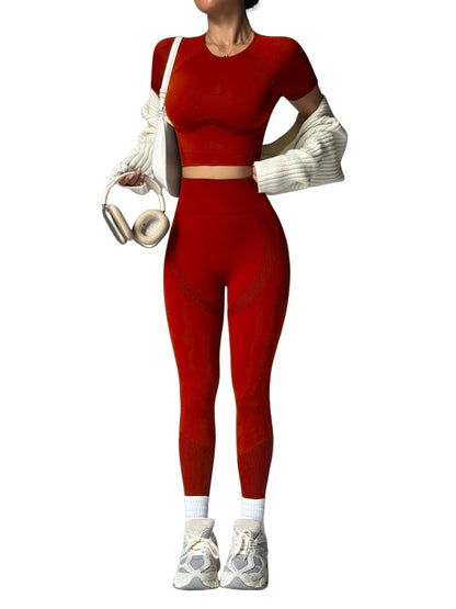 NIVIA Active Motion™ Seamless Short-Sleeve Top & High-Waist Legging Set