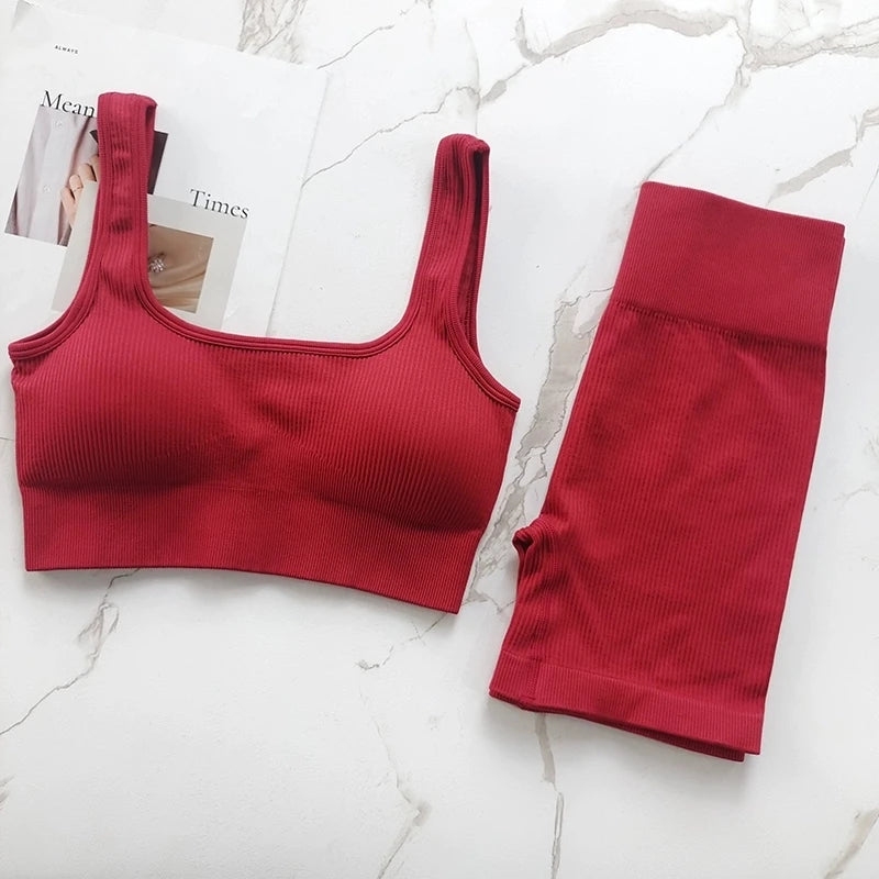 SculptFit™ 2-Piece Nivia Activewear Set – High-Impact Support Bra & High-Waist Tummy Control Leggings