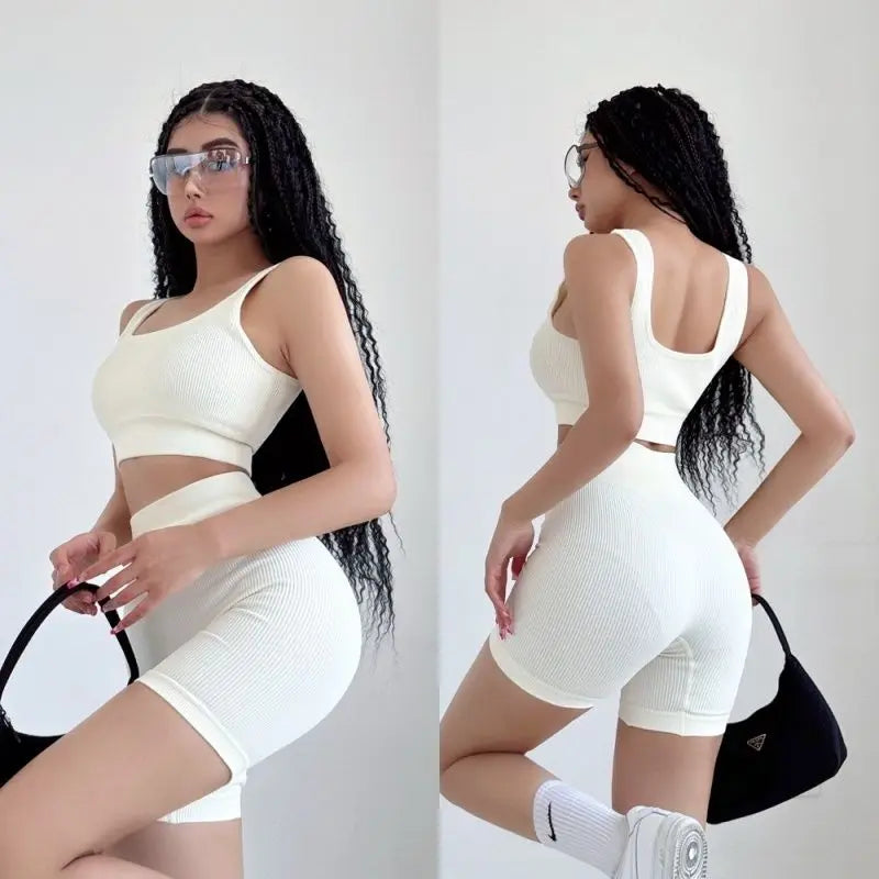 SculptFit™ 2-Piece Nivia Activewear Set – High-Impact Support Bra & High-Waist Tummy Control Leggings