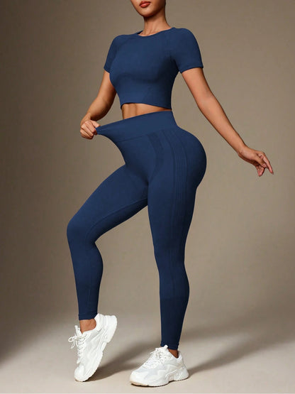 NIVIA Active Motion™ Seamless Short-Sleeve Top & High-Waist Legging Set